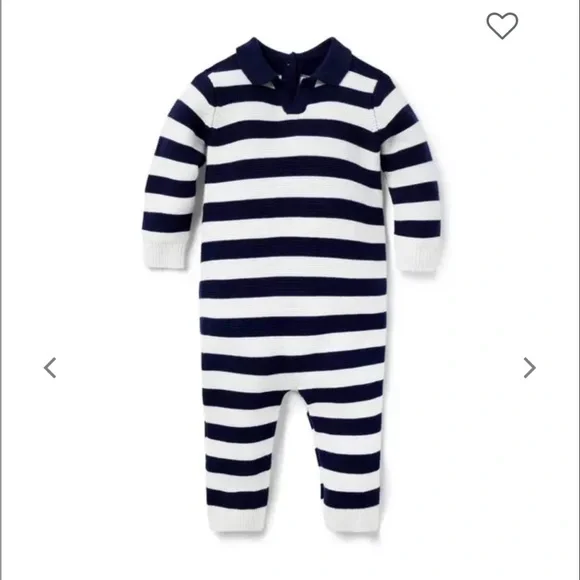 Janie and Jack Baby Striped Collared One Piece Blue Stripes size 3-6 months - Picture 2 of 7